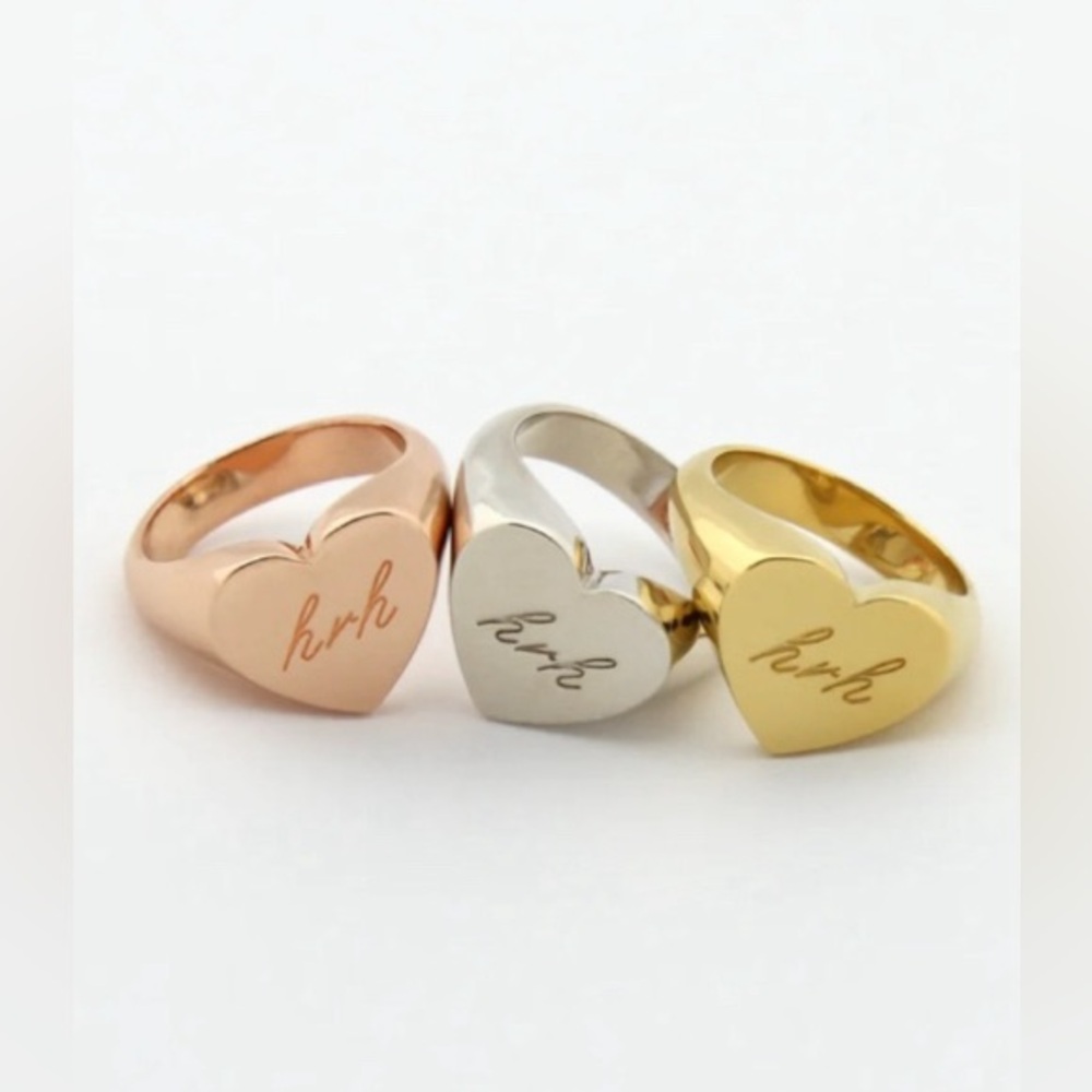 👑HRH Collection Chevaliere Pinky Ring Sterling Silver Size 3👑